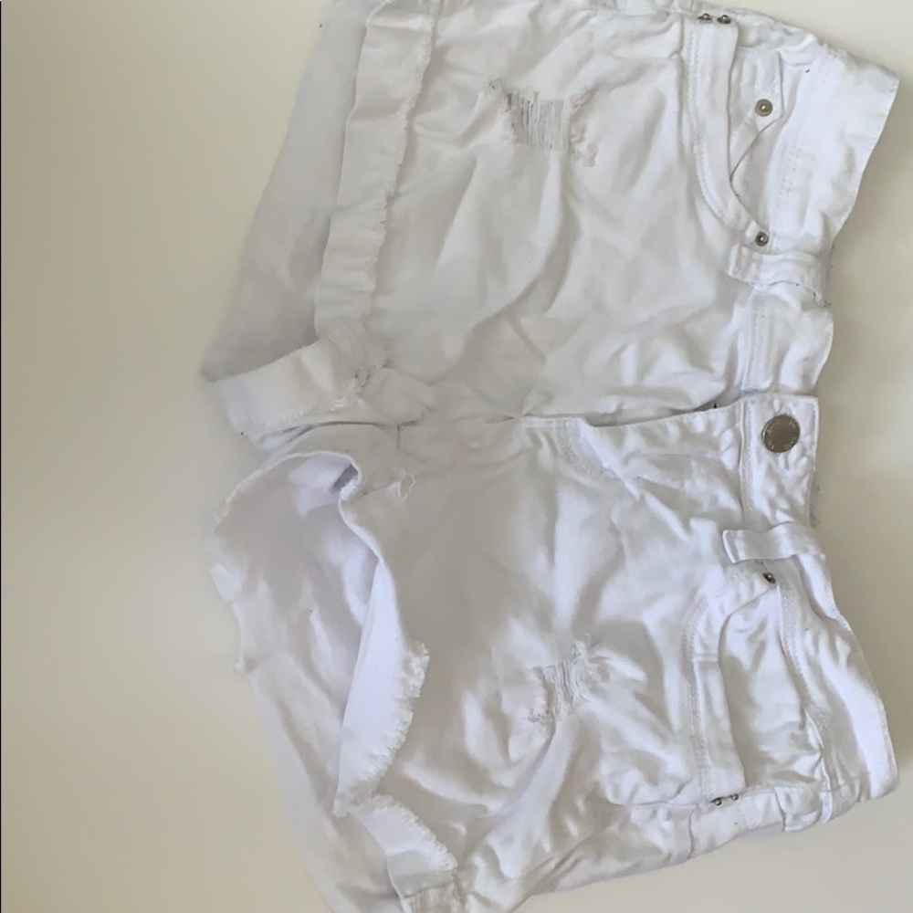 White ripped jean YMI shorts.